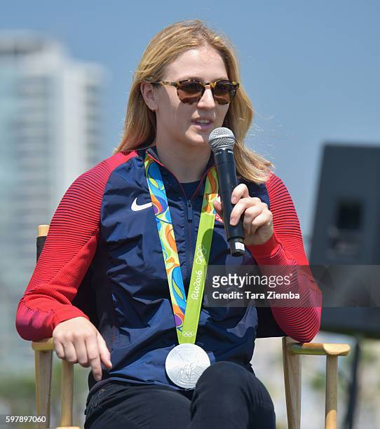 Olympic Silver Medalist Lucy Davis attends the Longines Masters of Los Angeles preview at Long Beach Harbor Lighthouse on August 29, 2016 in Long...