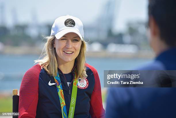 Olympic Silver Medalist Lucy Davis attends the Longines Masters of Los Angeles preview at Long Beach Harbor Lighthouse on August 29, 2016 in Long...