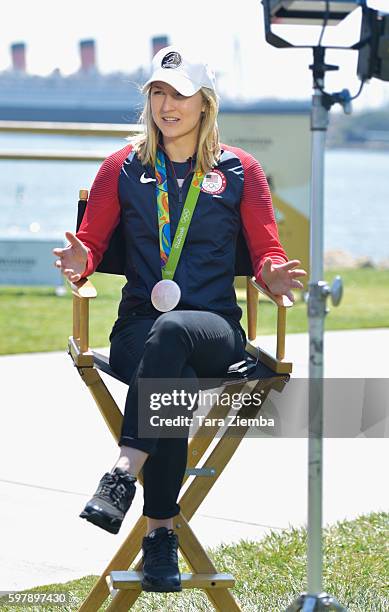 Olympic Silver Medalist Lucy Davis attends the Longines Masters of Los Angeles preview at Long Beach Harbor Lighthouse on August 29, 2016 in Long...