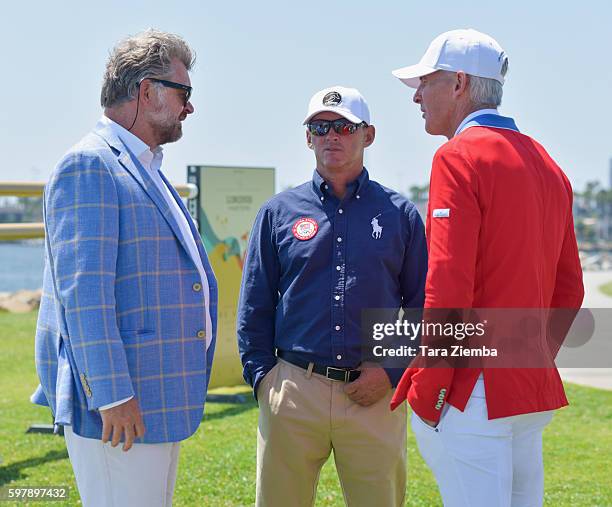 Founder and CEO Christophe Ameeuw, 2012 Olympian Rich Fellers, 2008 Olympic Gold Medalist Will Simpson attend the Longines Masters of Los Angeles...