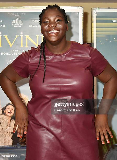 Actress Deborah Lukumuena attends the 'Divines' Paris Premiere at UGC Cite Cine des Halles on August 29, 2016 in Paris France.