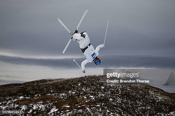 Benjamin Cavet of France competes during the Subaru Australian Mogul Championships on August 30, 2016 in Perisher, Australia.