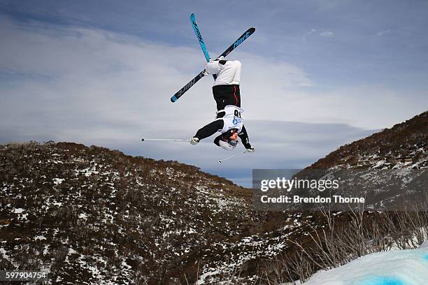 Maxim Dufour-Lapointe of Canada competes during the Subaru Australian Mogul Championships on August 30, 2016 in Perisher, Australia.