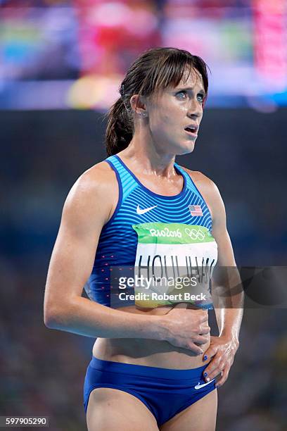 Summer Olympics: Closeup of USA Shelby Houlihan after Women's 5000M Final at Rio Olympic Stadium. Rio de Janeiro, Brazil 8/19/2016 CREDIT: Robert Beck