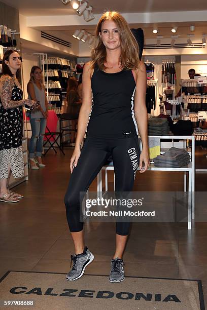 Millie Mackintosh at the Calzedonia fitness clothing launch event on King's Rd, Chelsea on August 30, 2016 in London, England.