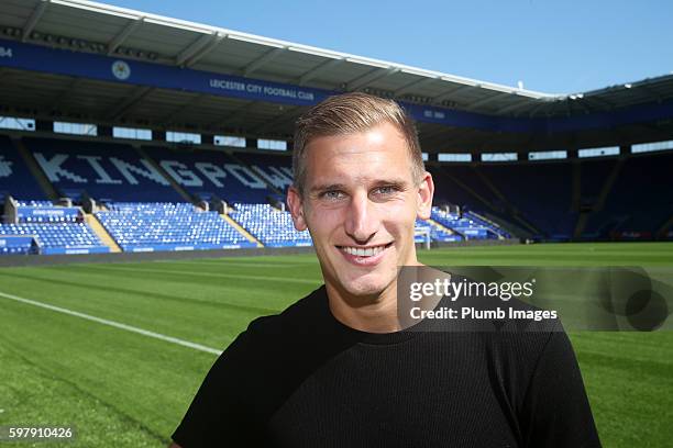 Leicester City's Marc Albrighton Signs New Contract with Leicester City at the King Power Stadium on August 30th , 2016 in Leicester, United Kingdom.