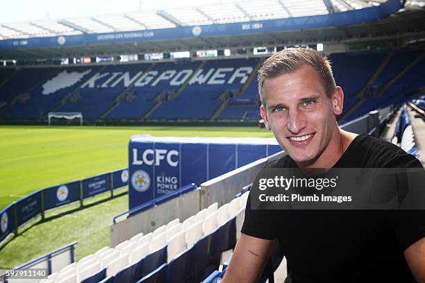 Leicester City's Marc Albrighton Signs New Contract with Leicester City at the King Power Stadium on August 30th , 2016 in Leicester, United Kingdom.