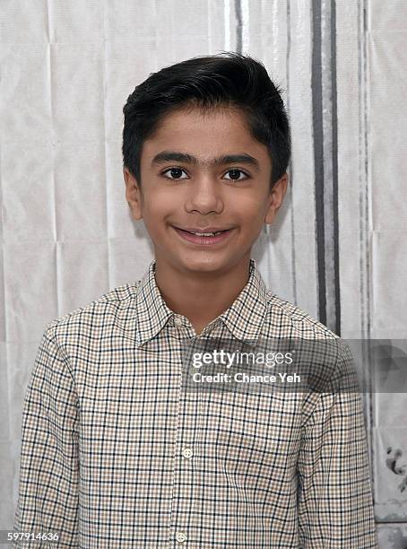 Neel Sethi attends AOL Build to discuss his starring role as Mowgli in Jon Favreau's re-telling of "The Jungle Book" at AOL HQ on August 30, 2016 in...