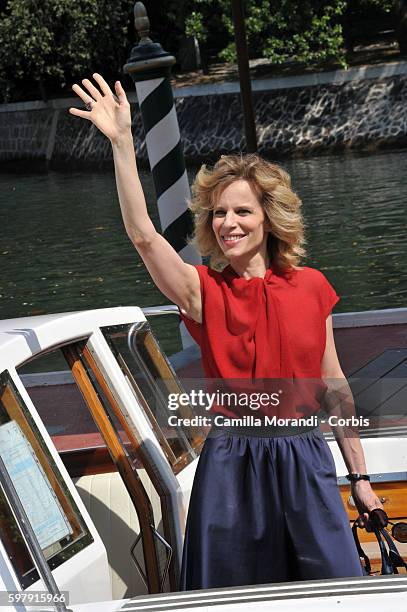 Festival hostess Sonia Bergamasco arrives at the 73rd Venice Film Festival on August 30, 2016 in Venice, Italy.