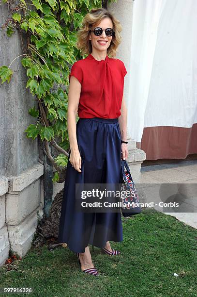 Festival hostess Sonia Bergamasco arrives at the 73rd Venice Film Festival on August 30, 2016 in Venice, Italy.