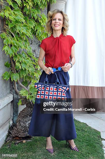 Festival hostess Sonia Bergamasco arrives at the 73rd Venice Film Festival on August 30, 2016 in Venice, Italy.