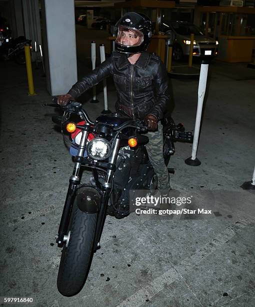 Actor Josh Hutcherson is seen on August 29, 2016 leaving ArcLight Theatre in Los Angeles, CA.