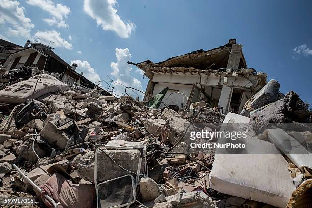 General view of damaged building on August 30, 2016 in Amatrice, Italy. Italy has declared a state of emergency in the regions worst hit by...