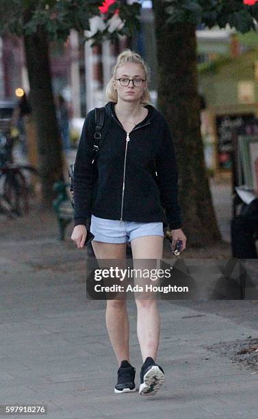 Sophie Turner sighting on August 26, 2016 in London, England.