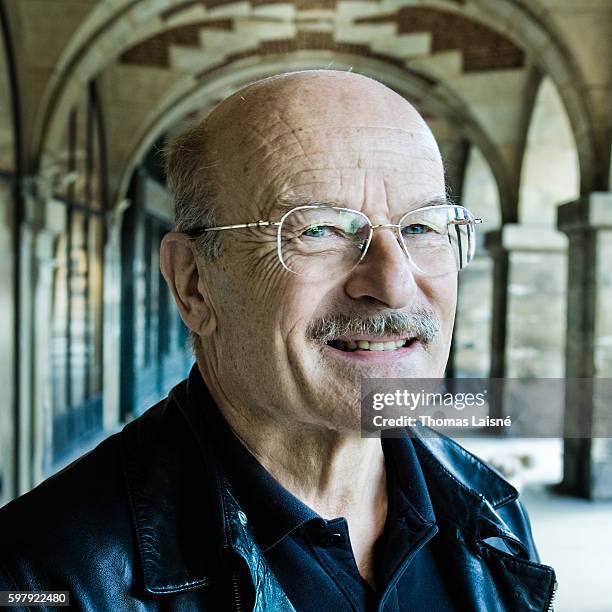 Author Volker Schlondorff is photographed for Self Assignment on April 8, 2008 in Paris, France.