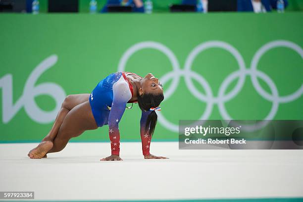 Summer Olympics: USA Simone Biles in action during Women's Floor Exercise Final at Rio Olympic Arena. Biles wins gold. Rio de Janeiro, Brazil...