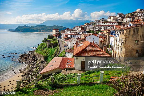 lastres village in asturias - lastres stock pictures, royalty-free photos & images
