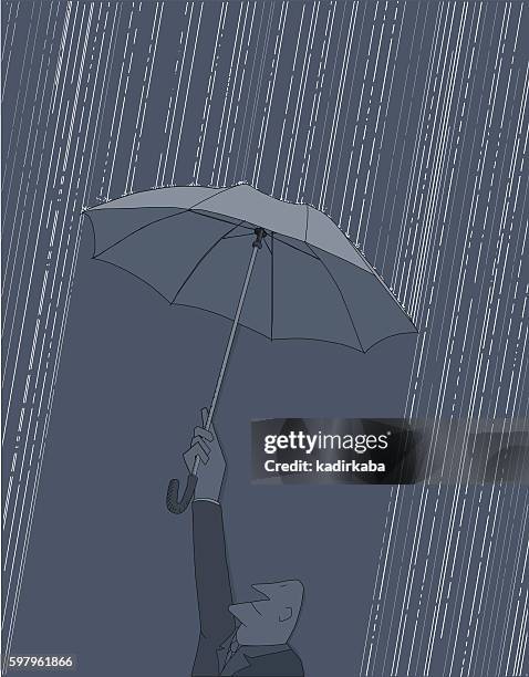 Grumpy Manager Getting Rained On 32 Safety Manager White Background High Res Illustrations - Getty Images