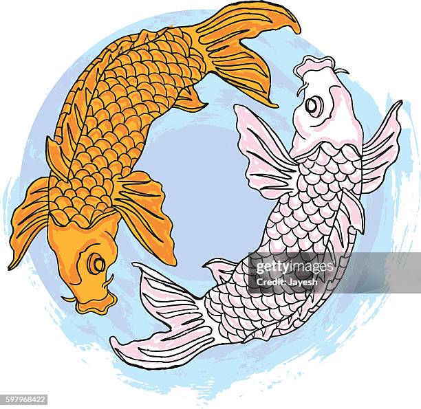 koi fish illustration - koi painting stock illustrations