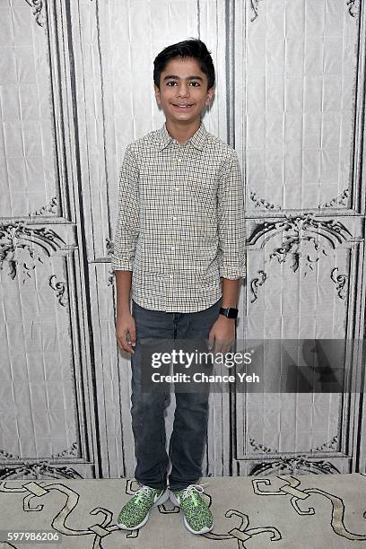 Neel Sethi attends AOL Build to discuss his starring role as Mowgli in Jon Favreau's re-telling of "The Jungle Book" at AOL HQ on August 30, 2016 in...