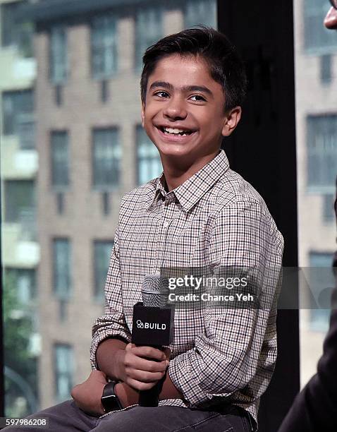 Neel Sethi attends AOL Build to discuss his starring role as Mowgli in Jon Favreau's re-telling of "The Jungle Book" at AOL HQ on August 30, 2016 in...