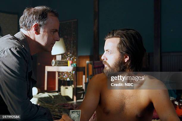 Will" Episode 213 -- Pictured: Brían F. O'Byrne as Ken Karn, Gethin Anthony as Charles Manson --