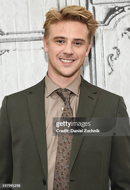 Boyd Holbrook attends AOL Build to discuss 'Narcos' at AOL HQ on August 30, 2016 in New York City.