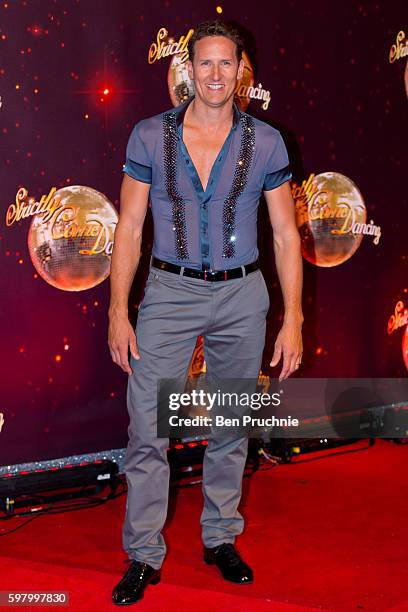 Brendan Cole arrives for the launch of 'Strictly Come Dancing 2016' at Elstree Studios on August 30, 2016 in Borehamwood, England.