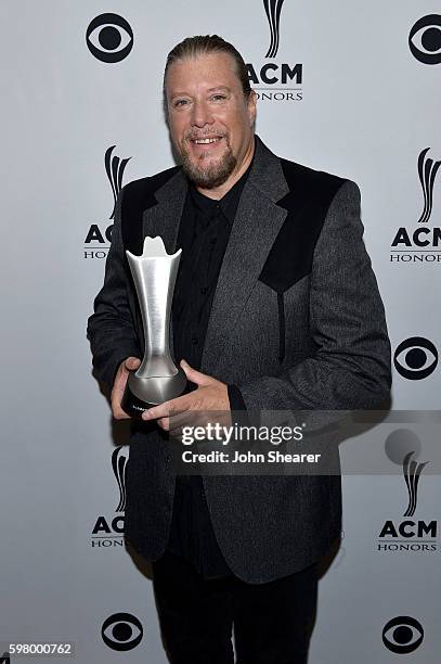 Jim Brown receives the Piano/Keyboards Player of the Year Award during the 10th Annual ACM Honors at the Ryman Auditorium on August 30, 2016 in...