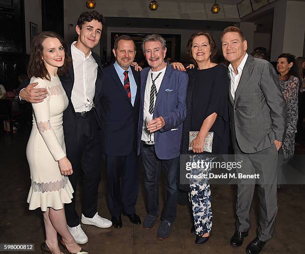 Sophie McShera, Jonah Hauer-King, Rob Ashford, Gawn Grainger, Greta Scacchi and Kenneth Branagh attend the press night party for "The Entertainer",...