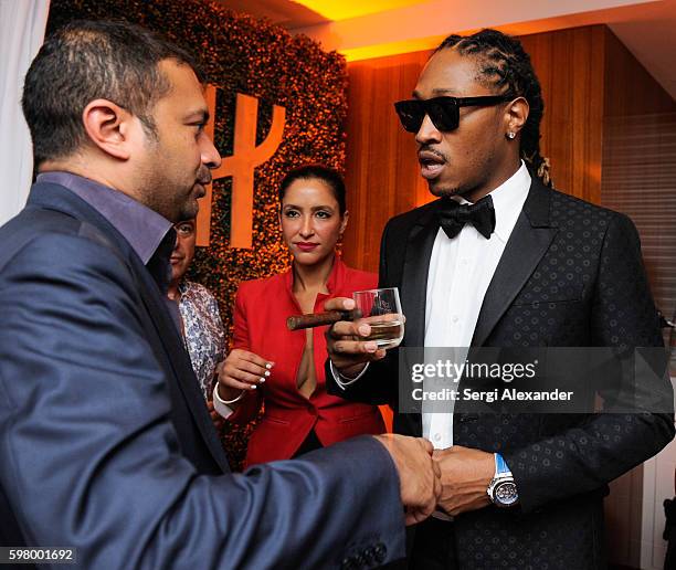 Kamal Hotchandani and Future Hendrix aka Future attend Haute Living cover launch party for Future Hendrix presented by Hublot and Jetsmarter at...