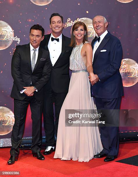 Bruno Tonioli, Craig Revel Horwood, Darcey Bussell and Len Goodman arrive for the Red Carpet Launch of 'Strictly Come Dancing 2016' at Elstree...