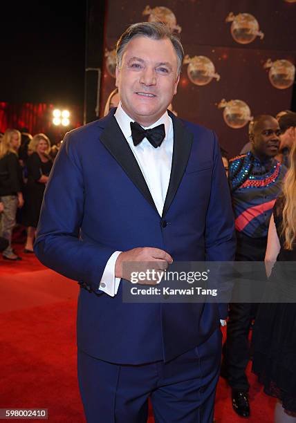 Ed Balls arrives for the Red Carpet Launch of 'Strictly Come Dancing 2016' at Elstree Studios on August 30, 2016 in Borehamwood, England.