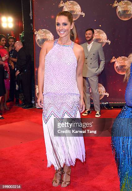 Louise Redknapp arrives for the Red Carpet Launch of 'Strictly Come Dancing 2016' at Elstree Studios on August 30, 2016 in Borehamwood, England.