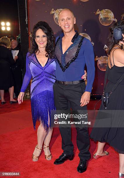 Lesley Joseph and Robert Rinder arrive for the Red Carpet Launch of 'Strictly Come Dancing 2016' at Elstree Studios on August 30, 2016 in...