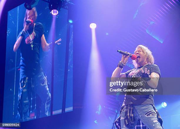 Axl Rose perform onstage at BB&T Center on August 30, 2016 in Sunrise, Florida.