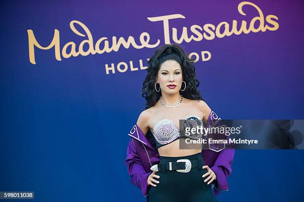 View of the wax figure of Selena Quintanilla at Madame Tussauds on August 30, 2016 in Hollywood, California.