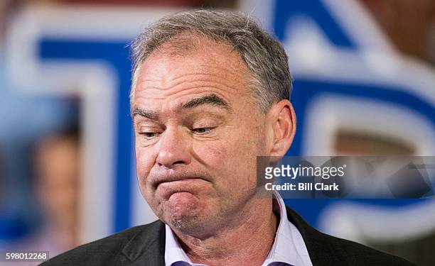 Democratic nominee for Vice President Sen. Tim Kaine, D-Va., holds a campaign rally at the Boys & Girls Club in Lancaster, Pa., on Tuesday, Aug. 30,...
