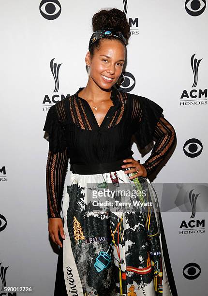 Singer-songwriter Alicia Keys attends the 10th Annual ACM Honors at the Ryman Auditorium on August 30, 2016 in Nashville, Tennessee.