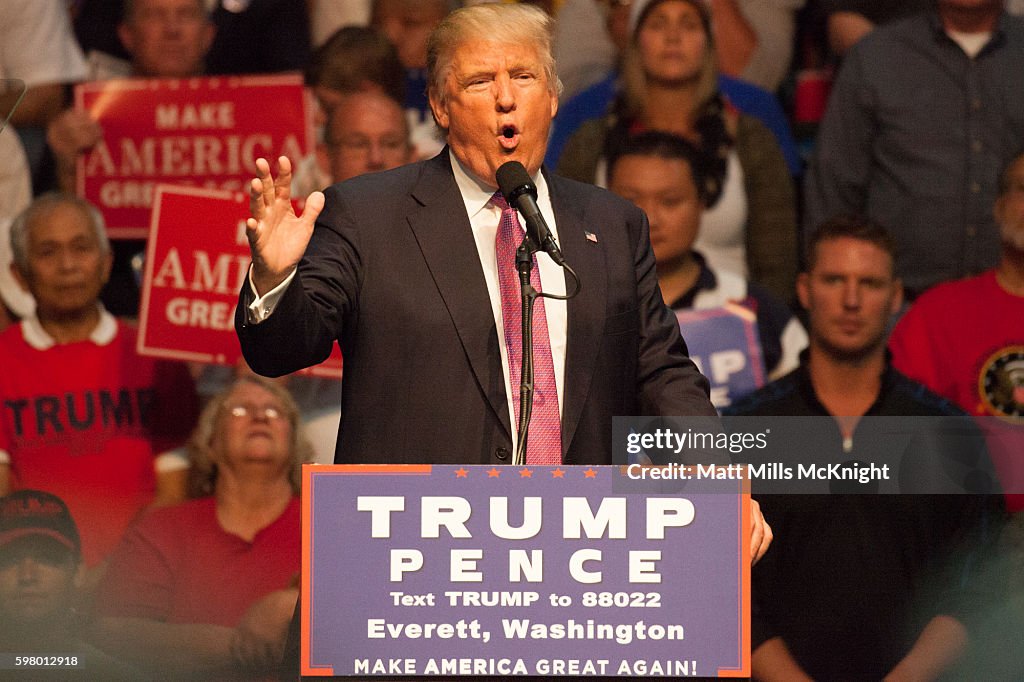 Donald Trump Campaigns In Washington State