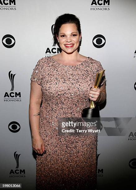 Daughter of honoree Eddie Rabbitt, Demelza Rabbitt, attends the 10th Annual ACM Honors at the Ryman Auditorium on August 30, 2016 in Nashville,...