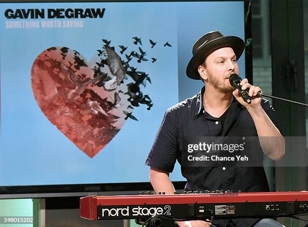Gavin DeGraw performs at AOL Build's discussion of his new album "Something Worth Saving" at AOL HQ on August 30, 2016 in New York City.