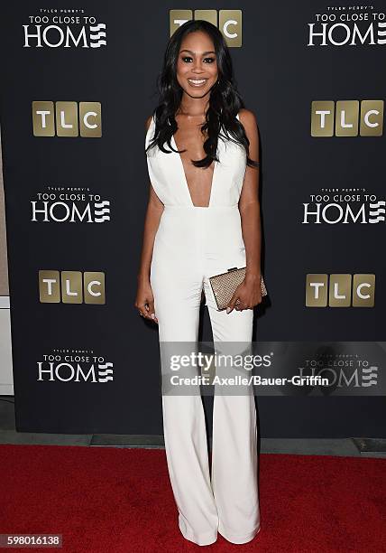 Actress Ashley Love-Mills arrives at the screening of 'Too Close to Home' at The Paley Center for Media on August 16, 2016 in Beverly Hills,...