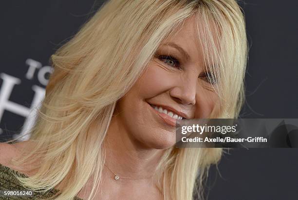 Actress Heather Locklear arrives at the screening of 'Too Close to Home' at The Paley Center for Media on August 16, 2016 in Beverly Hills,...