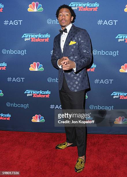 Nick Cannon arrives at "America's Got Talent" Season 11 Live Show at Dolby Theatre on August 30, 2016 in Hollywood, California.