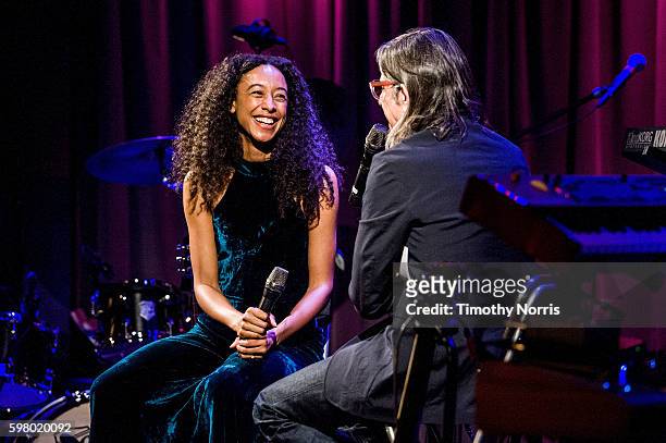 Corinne Bailey Rae and Scott Goldman speak at The GRAMMY Museum on August 30, 2016 in Los Angeles, California.