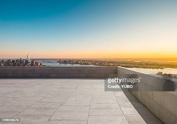 the roof viewing platform - rooftop new york photos et images de collection