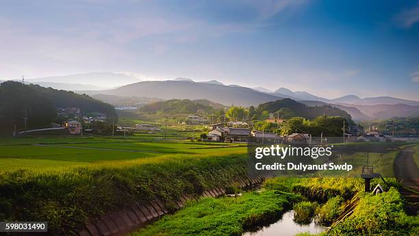 rural landscape at saga , japan - saga prefecture stock pictures, royalty-free photos & images