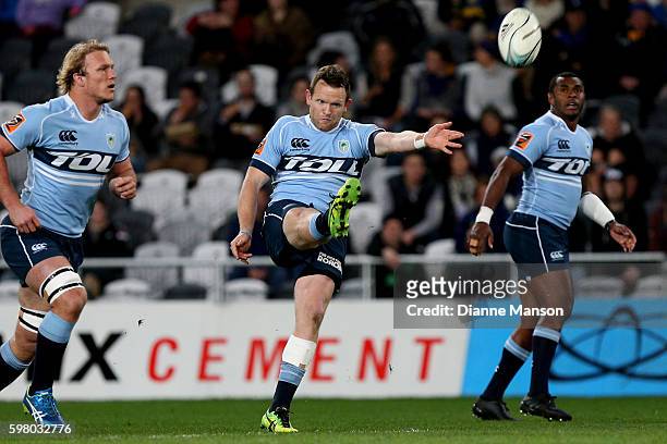 Peter Breen of Northland takes a kick during the round three Mitre 10 Cup match between Otago and Northland at Forsyth Barr Stadium on August 31,...