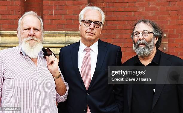 Tony Smith, Martin Roth and Michael Cohl attend the announcement of "Their Mortal Remains" a Pink Floyd exhibition on from 13 May to 1 October 2017...